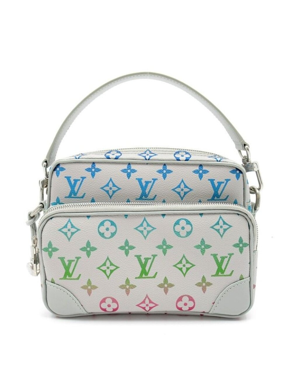 Louis Vuitton Nile Monogram Iridescent Shoulder Bag Light Gray Multicolor
